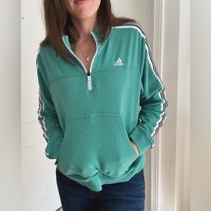 Women’s teal adidas quarter zip sweatshirt